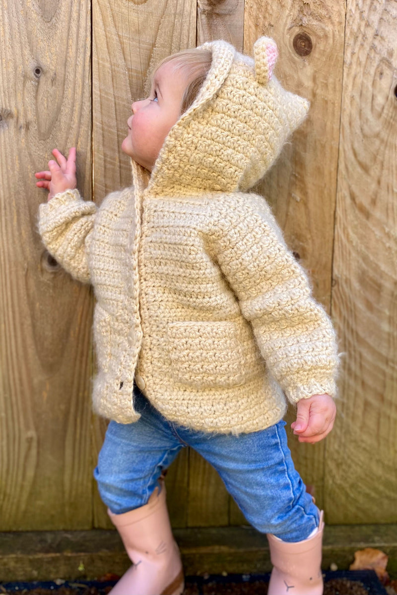 Crochet Hooded Sweater Knitted Hooded Cardigan Pattern Bunny