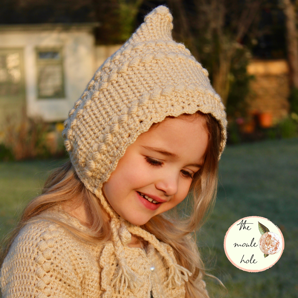 Crochet bonnet discount for baby girl
