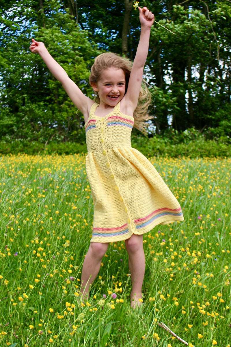 rainbow crochet dress Pattern Ive added and elastic Angelina Jolie's Style - Kleid Color:Haze Blue