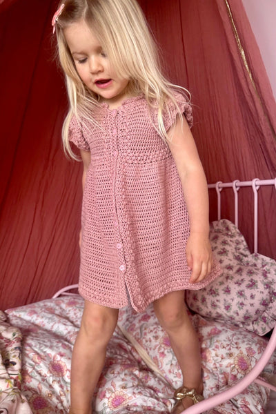 Delphine Dress Crochet Pattern PDF | Baby & Children’s Puff Sleeve Dress