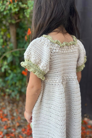 Delphine Dress Crochet Pattern PDF | Baby & Children’s Puff Sleeve Dress