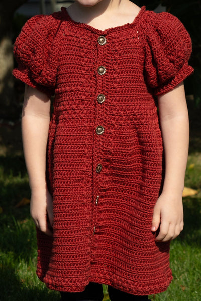 Delphine Dress Crochet Pattern PDF | Baby & Children’s Puff Sleeve Dress