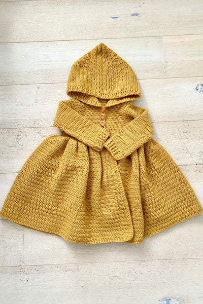 Magdalena Jacket Crochet Pattern PDF — Baby & Children’s Heirloom Hooded Jacket (0–6m to 10–12y)