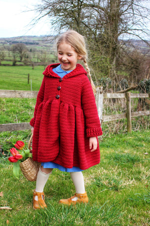 Magdalena Jacket Crochet Pattern PDF — Baby & Children’s Heirloom Hooded Jacket (0–6m to 10–12y)
