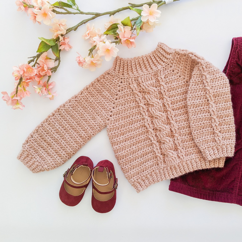 Casey Cable Sweater Crochet Pattern