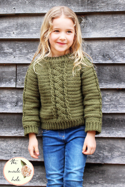 Casey Cable Sweater Crochet Pattern